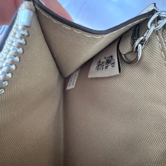 Coach Mini Skinny ID Card Case Wallet Keychain in Lemon Print - Picture 6 of 7